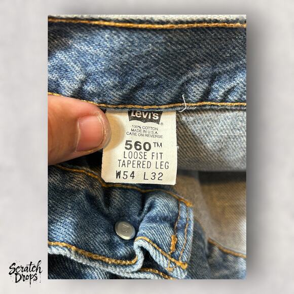 Levi's Men's 560 Loose Fit Tapered Leg Jeans W54 L32 Classic Comfortable Denim - Picture 3 of 6